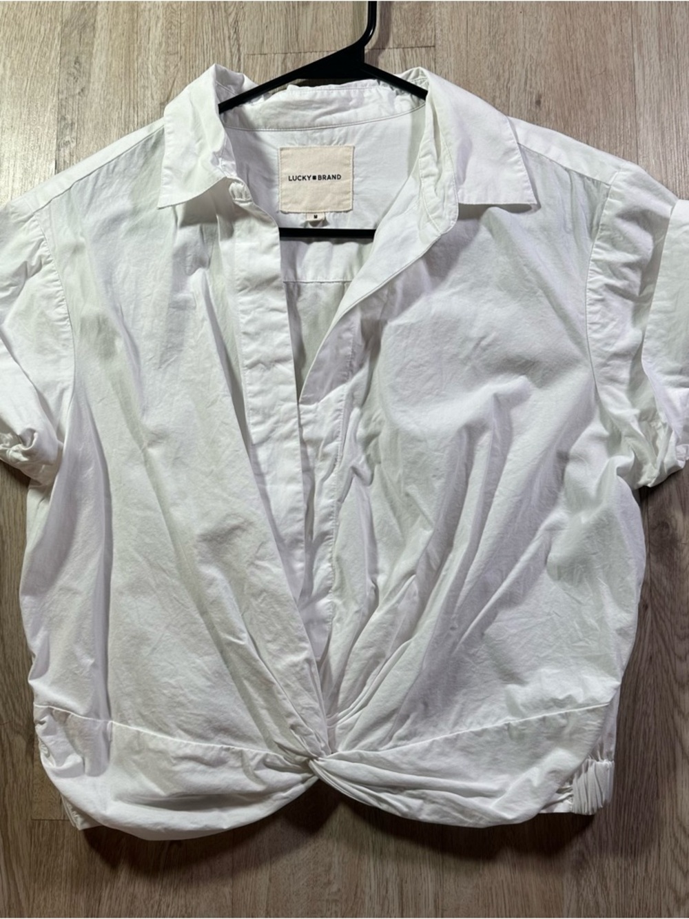 Lucky Brand White Twist Front Blouse - Women’s Size Medium